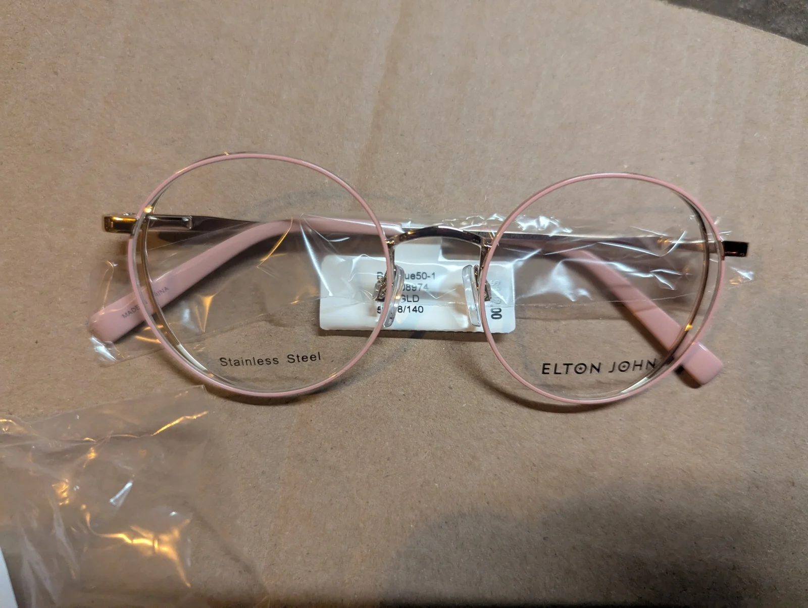 Elton John Baroque 50-1 Pink Gold Eyeglass Frames 50/18/140