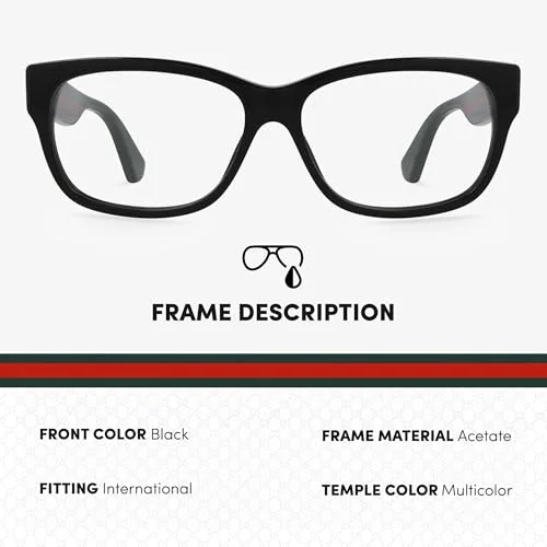 Gucci GG0278O Designer Fashion Eyeglasses Stylish Wide Rectangular Frame Eyewear with Luxury eSHADES Kit - Embrace Sophistication and Elegance 2