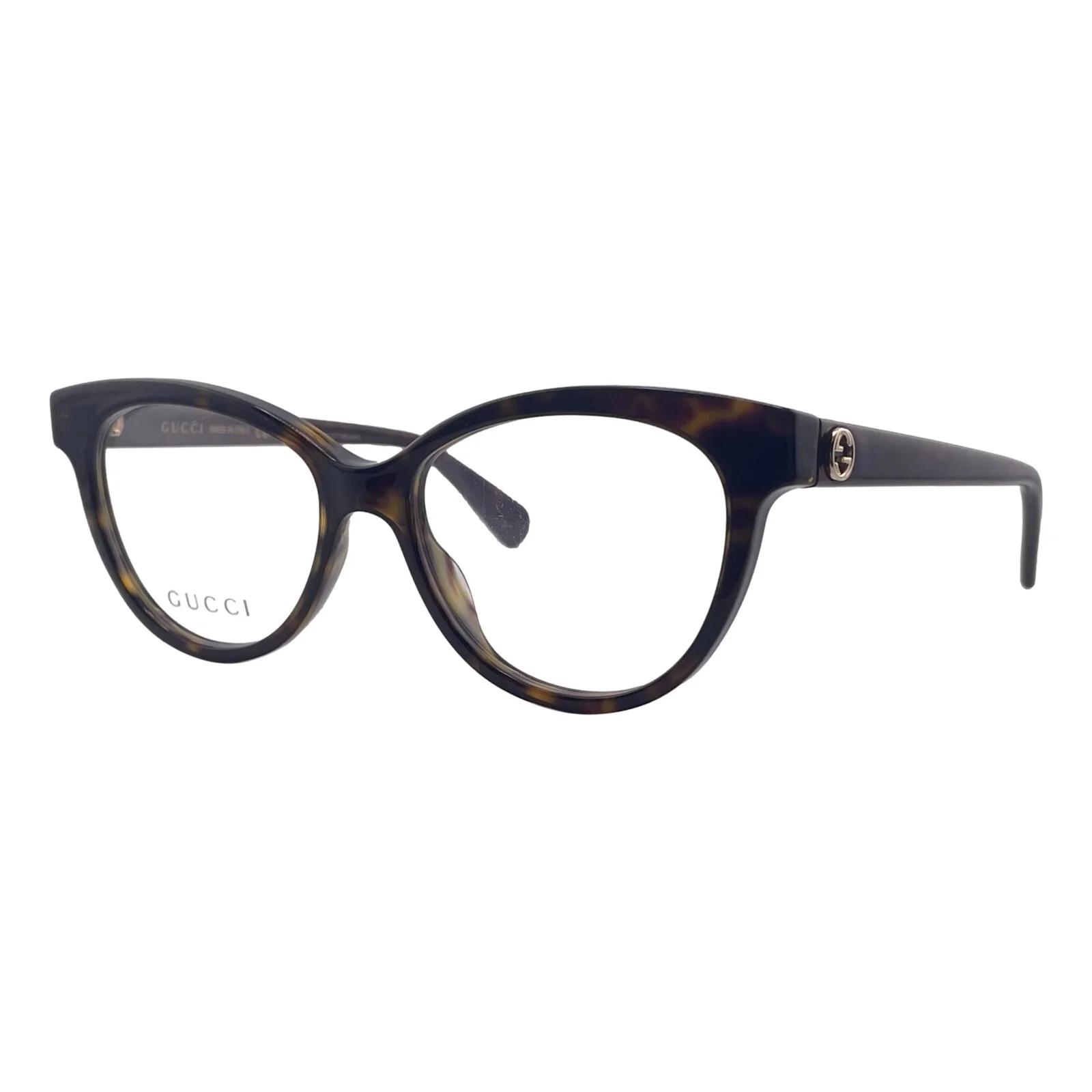 Gucci Havana Brown Cat Eye Eyeglasses Frames 50mm 21mm 145mm - Has Defects