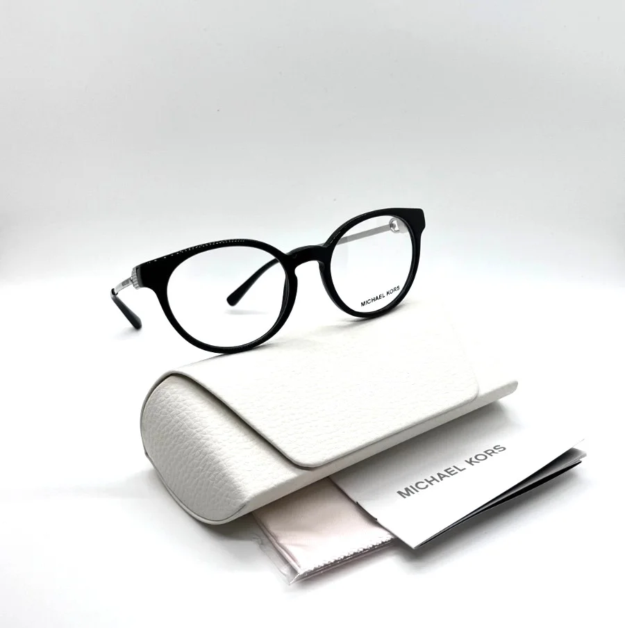 Michael Kors MK4048 3163 Eyeglasses Frame 51 19 135 Black Round Acetate Women