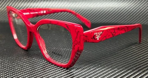 PRADA PR 18WV 15D1O1 Maroon Red Marble Women