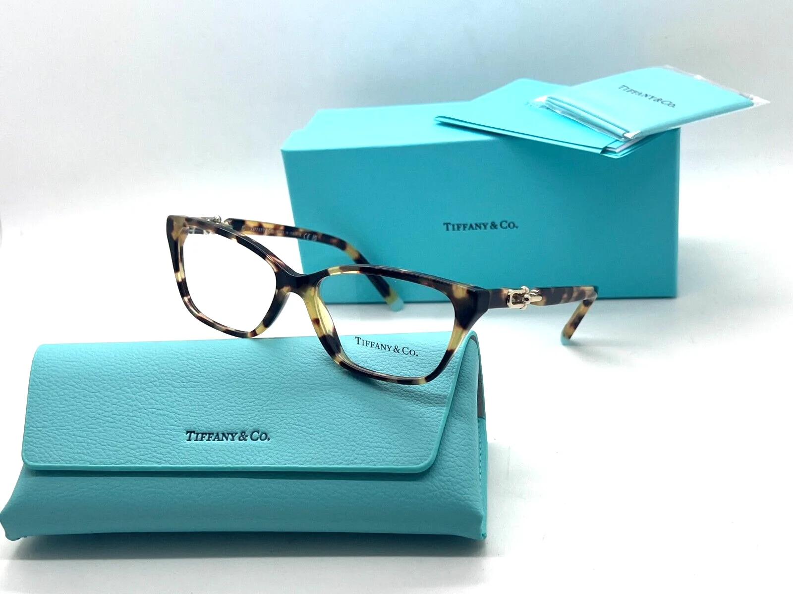 Tiffany & Co Eyeglasses Frames TF 2229 8064 53-15-140 Yellow Havana Italy NIB