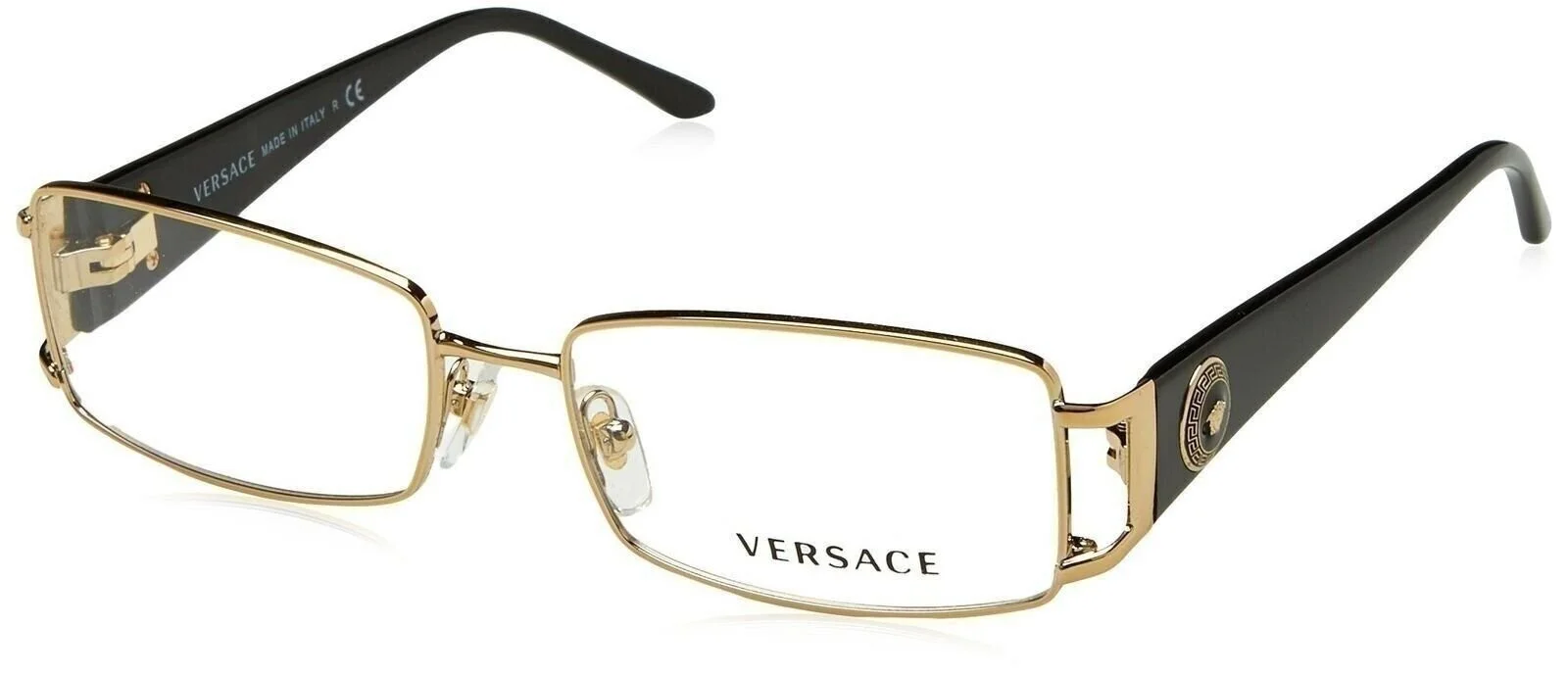 VERSACE 1246-B 1332 Women Eyeglasses 52-17-135 Black/Pale Gold 100% Authentic 3