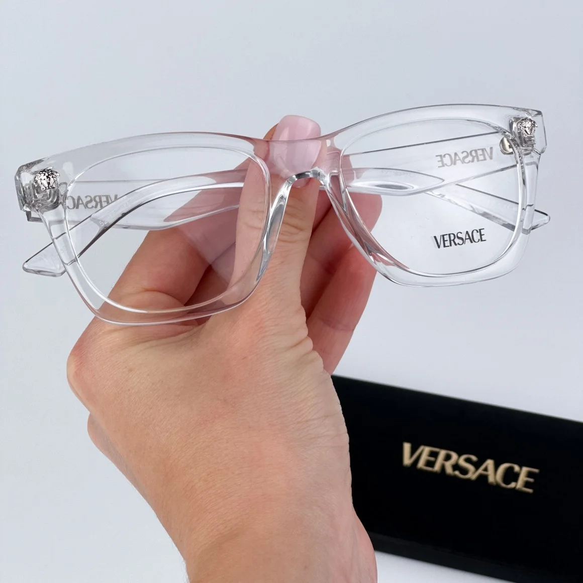 Versace Women Eyeglasses Crystal Demo Square VE3363U 148 BRAND NEW